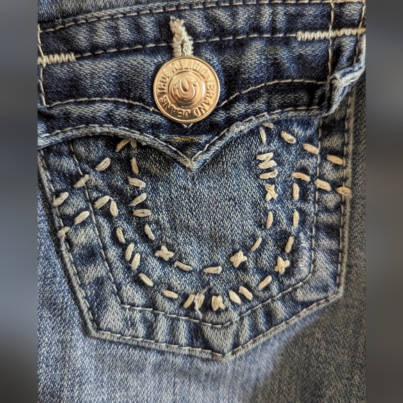Sold Out True Religion girls size 7 Y2K k jeans perfect condition embroidered - Picture 2 of 6